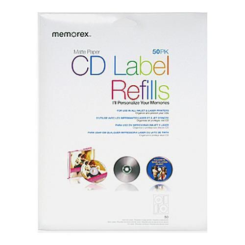 Memorex White CD/DVD Labels - 50 Pack #00412