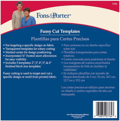 Fons &amp; porter fussy cut templates-squares for sale