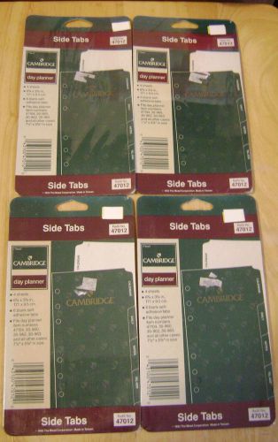Cambridge Day Planner Side Tabs Refill Lot 16 Sheets 24 Blank Tabs 47012 47104