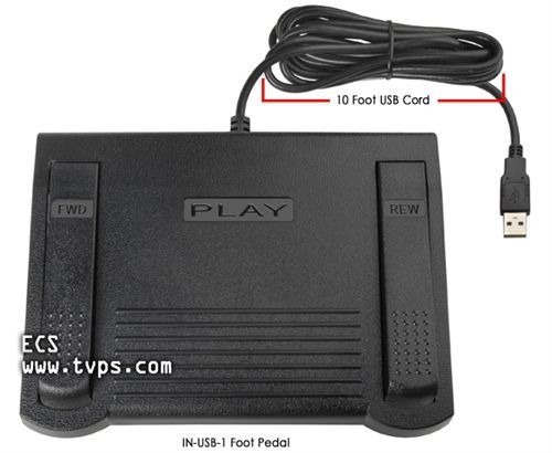 Heavy Duty Infinity USB Foot Pedal for use with computer transcription software