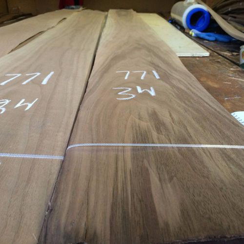 Wood Walnut veneer  3 bundle  total 82 pcs RAW VENEER  771. flat cut.