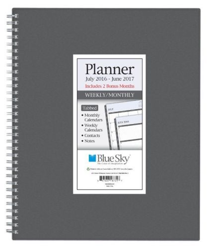 Blue sky 2016-2017 academic year weekly &amp; monthly planner, wire-o binding, 8.5&#034; for sale