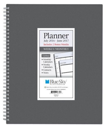 Blue Sky 2016-2017 Academic Year Weekly &amp; Monthly Planner, Wire-O Binding, 8.5&#034;