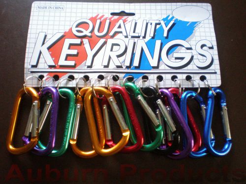 CARABINER KEY CHAINS / 12 PER CARD / ASSORTED COLORS