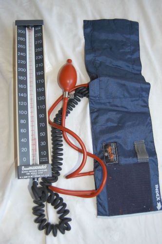 Baumanometer wall-mountable blood pressure gauge w/ patient cuff for sale