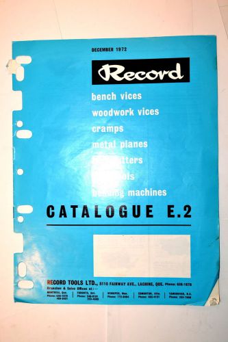 Record catalog catalogue e.2 1972 #rr887 vise clamps planes cutters bending mach for sale