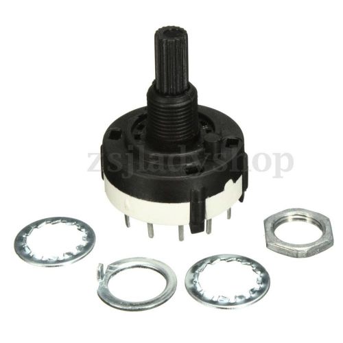 1 pole 12 way position 0.3a 250vac rotary switch solder terminals 18 teeth shaft for sale