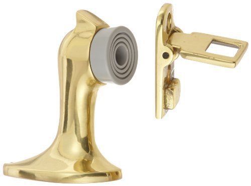 Rockwood 485.3 Brass Door Stop with Keeper, #12 x 1-1/4&#034; FH WS Fastener with x