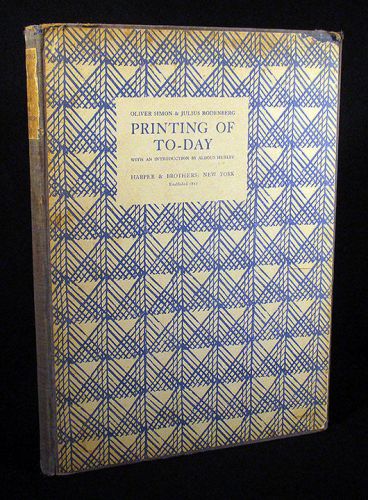 1928 PRINTING OF TODAY Typography Specimens Book Graphic Design Fonts 1ST ED. NR