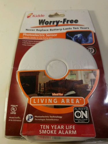 Kidde P3010l Worry-Free Living Area 10-Year Sealed Lithium Battery Operated S...