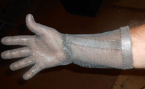 Good Used LG Long Cuff Chainex Stainless Steel Mesh Cut Resistant Glove