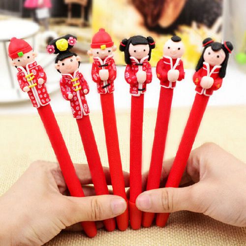 Fashion Cute person Ball-point Pen Polymer clay pen Kids&#039;  Gift ED