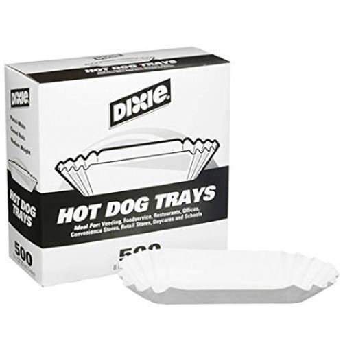 Dixie Hot Dog Tray Holder Fluted Paper Deli Food Boats Grill BBQ Party Picnic