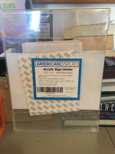 American Display Acrylic Sign Holders 8.5&#034; X 11&#034; - Wall Mounted 3-pack