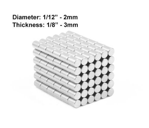 2mmx3mm Neodymium Disc Magnets - 2x3 mm - 2*3 mm - 1/12&#034;x1/8&#034; Fridge Magnets