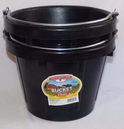 (2) Little Giant RUBBER BUCKET pail black DuraFlex 8 quart Farm Grade DF8 New