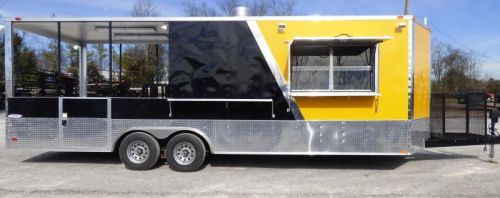 Concession trailer 8.5&#039; x 24&#039; yellow catering event trailer for sale