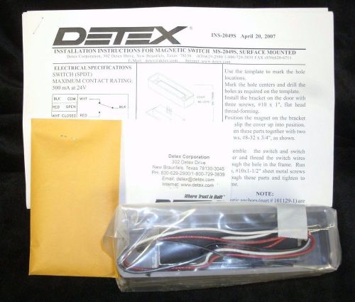 Detex Surface Mount Magnetic Switch Model # MS-2049S New Old Stock!