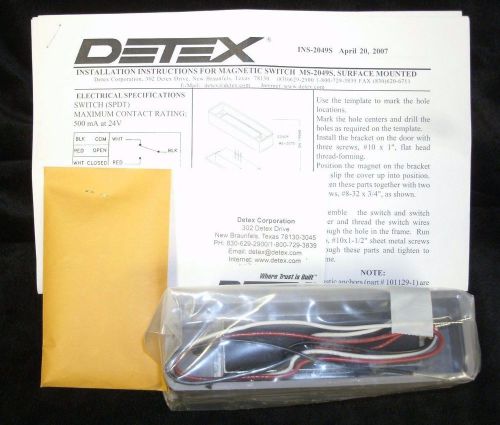 Detex Surface Mount Magnetic Switch Model # MS-2049S New Old Stock!