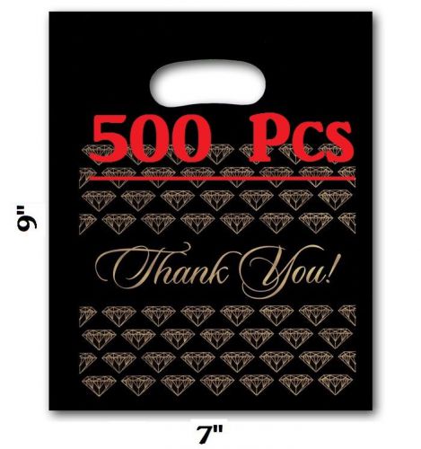 Lot of 500 plastic bags store bag jewelry bags wholesale &#034; thank you&#034; bags 7&#034;x9&#034; for sale