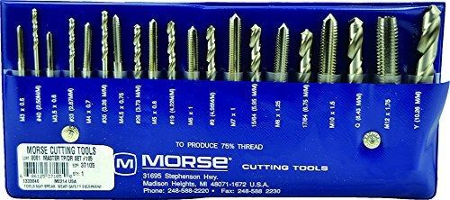 Morse Cutting Tools 37105 Tap and Drill Set, Metric Series, High Speed Steel,