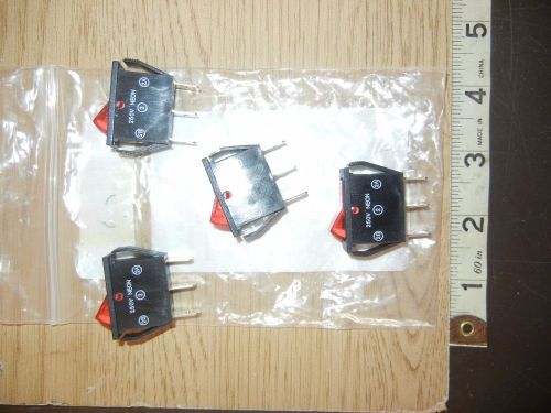 4 Red Illuminated Light On/Off DPST Boat Rocker Switch 10A/250V 15A/125 switches