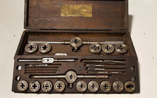 Antique Wells Brothers Little Giant Tap and Die Set G.T. &amp; D Corp Original Wood