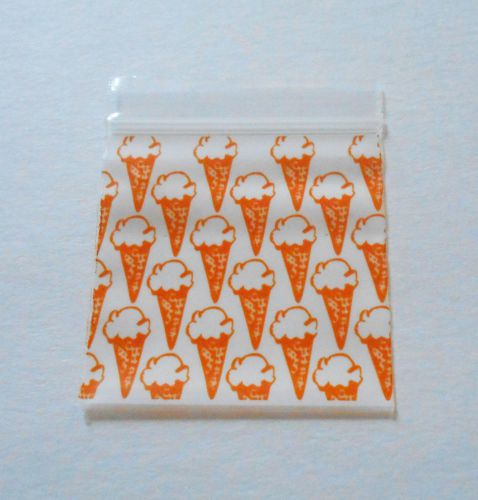 100 Waffle Cone Ice Cream Bag 1.5x1.5 Baggies (1515) Tiny Poly Ziplock Dime Bags