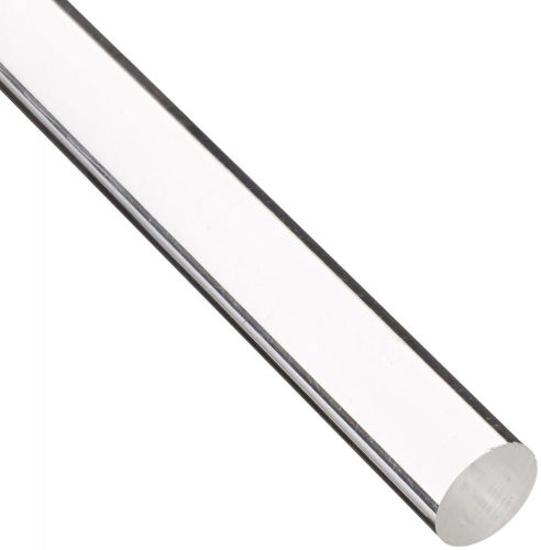 Acrylic Round Rod UV-Resistant Transparent Clear Meets UL 94HB 1&#034; Diameter 6&#039;...