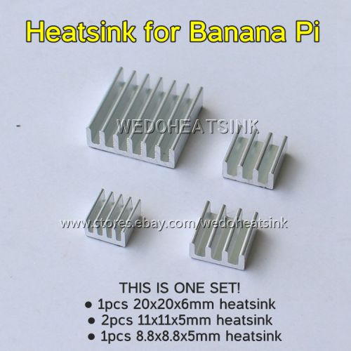 4pcs DIY Aluminum Heatsink Heat sink Radiator Kit Coolling Cooler For Blanana Pi