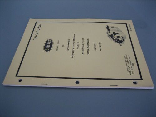Bullard manual for 20-speed headstock for sale