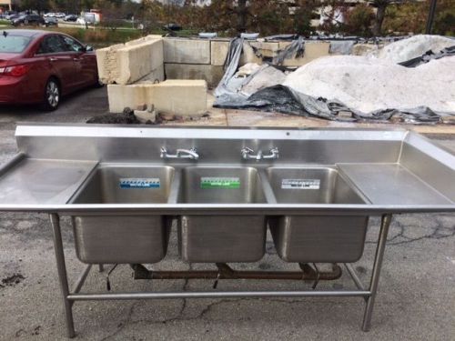 3 bay sink commercial restaurant stainless steel sink