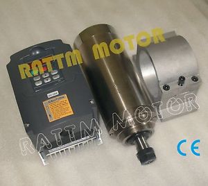 3kw water cooled spindle motor er20+3kw inverter vfd 220v+100mm clamp for cnc for sale