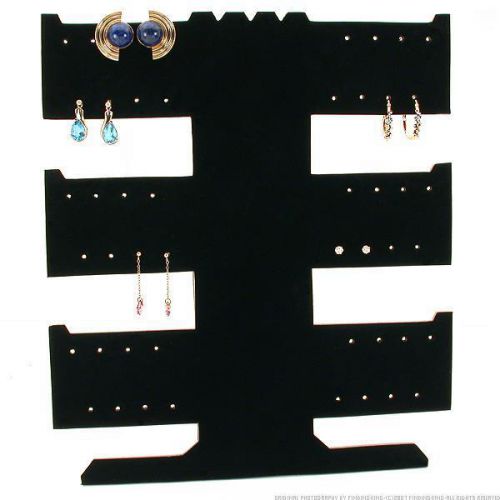 24 Pair Earring Necklace Bracelet T-Bar Black Display