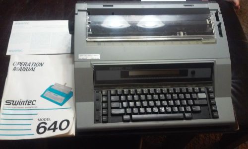 Swintec Model 640 Office electronic typewriter NO POWER CORD SOLD AS IS