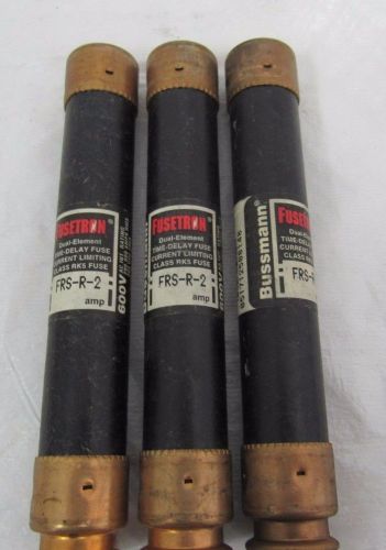 Bussmann/fusetron time-delay fuse frs-r-2a 600v(lot of 3) for sale