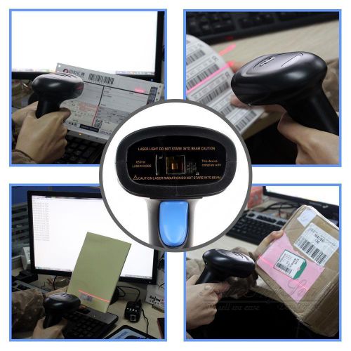 Portable Laser USB Wired Barcode Scanner Reader Bar Code Handheld 1D Scan 2M