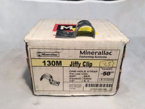 Box of 25 Minerallac 130M Jiffy Clips One Hole Strap for 1/2&#034; Tubing