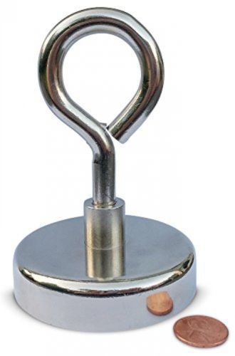 Ox magnetics round neodymium magnet with eyebolt, 375 lbs pulling force, 2.95&#034;d for sale