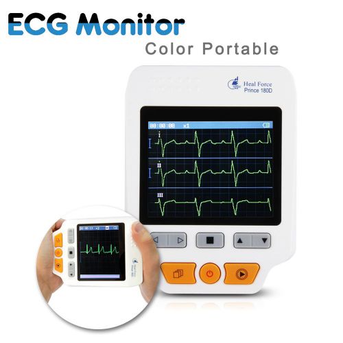 Heal Force180D Color Portable ECG Monitor With lead cables And 50pcs electrodes
