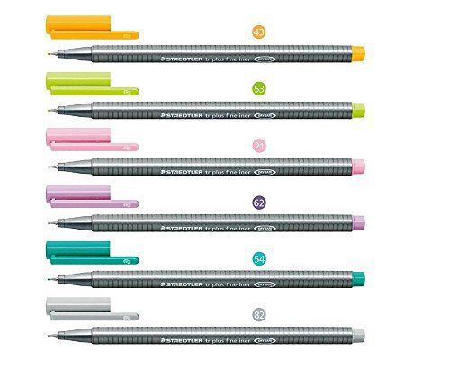 Steadtler Staedtler Triplus Fineliner 0.3mm - Pack of Six (Pastel)