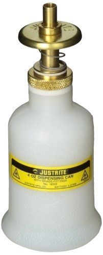 Justrite 14002 Polyethylene Nonmetallic Dispensing Safety Can with Brass Head, 4