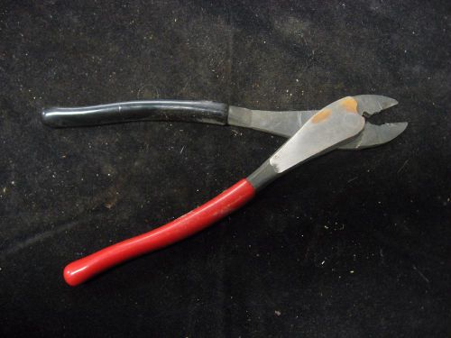 Vintage Burndy Pliers Model Y10D 10-22 Wire Red/Black Handle USA Made