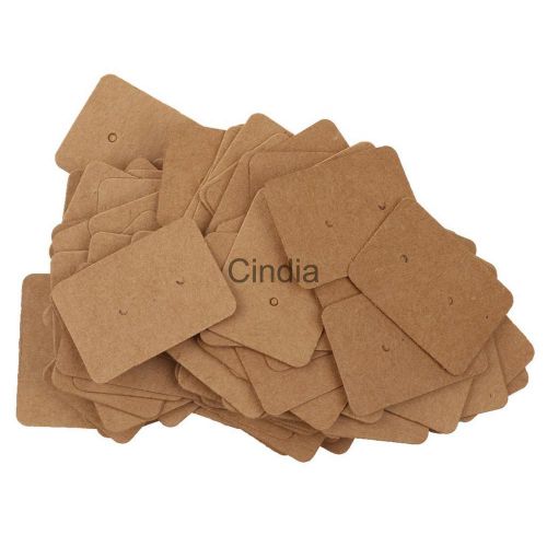 100pcs brown kraft paper studs earring display cards jewelry package for sale