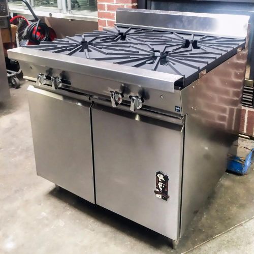 2014 montague 36-5a 36&#034; heavy duty gas range with (4) 18&#034; burners &amp; cabinet base for sale