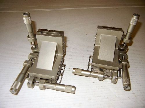 Newport 462  XYZ  Side Drive/Set RH and LH, each With 3 Newport SM-25 Micrometer