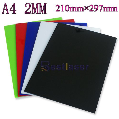 2 mm Black/Red/Blue/Green/White Acrylic Plexiglass Perspex A4 Size 210mm x 297mm