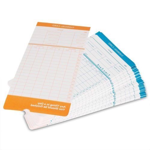 Flexzion 50 Pack Time Cards Monthly Format Thermal Print Paper Timesheet for