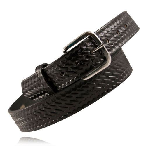 Boston Leather 6606-3-36 Value Line 1-1/2&#034; Off Duty Belt Black BW Nickel 36&#034;