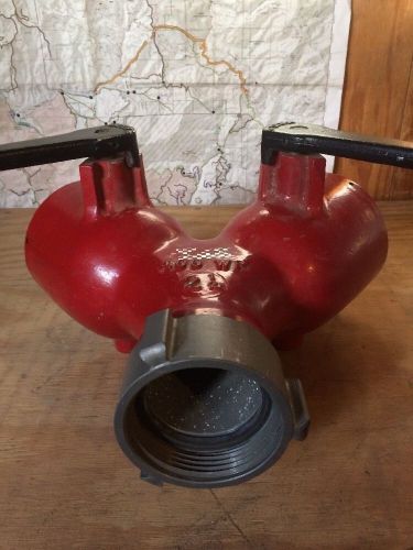 Fire hose  gated wye 2 1/2 inch intakes to (2) 2 1/2 inch discharges for sale